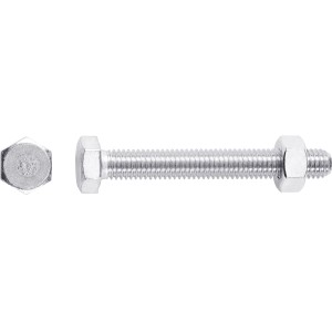 Vite per metallo LUX zincata M10 x 40 mm con testa esagonale e dado, set da 8.