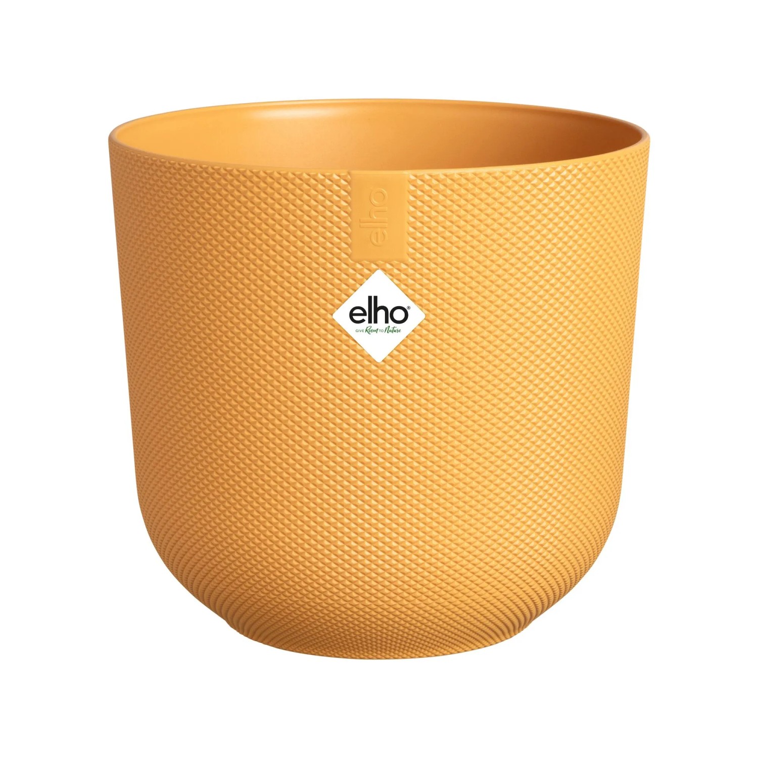Vaso per fiori Elho Jazz, Ø 18,9 cm, giallo caldo, con texture fine.