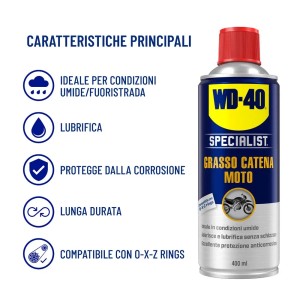 Grasso catena moto WD-40 Specialist, ideale per la cura dell'auto.