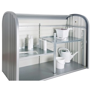 Ripiano intermedio Biohort per StoreMax 160, 2 pezzi, zincato a caldo, con supporti per scaffali.