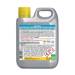 Detergente per superfici resistenti, anche poliuretaniche. Flacone con tappo giallo.