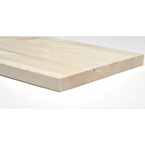 Asse di legno chiaro non trattato, Ripiani in legno, dettaglio del bordo.