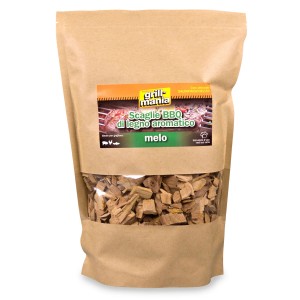 Grillmania BBQ legno affumicato melo, in sacchetto. Per un fumo aromatico durante la grigliatura.