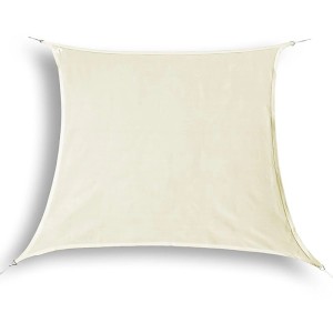 Vela ombreggiante quadrata color crema per giardino o terrazza.