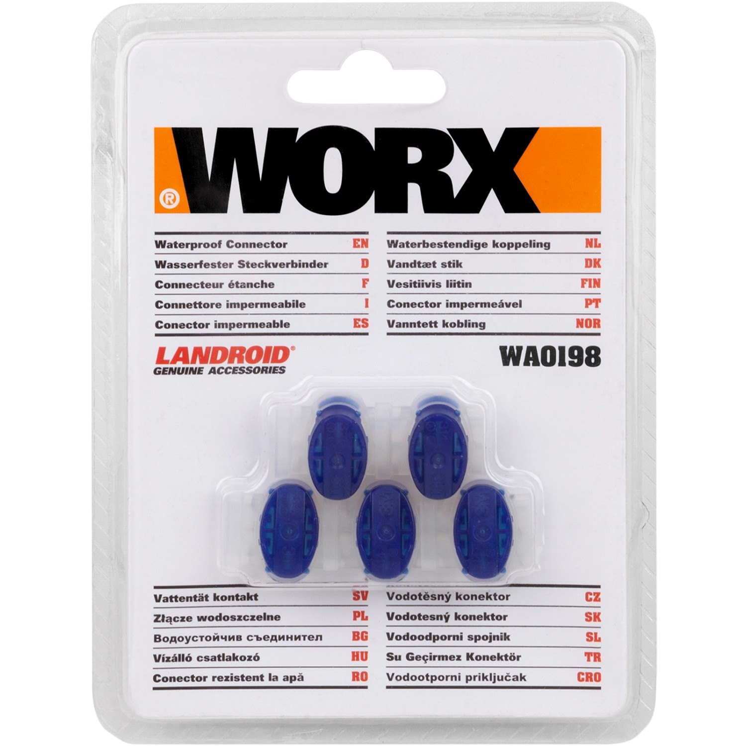 Connettori cavo Worx WA0198 (5 pz) per robot rasaerba Landroid, accessori per riparare ed estendere il cavo perimetrale.