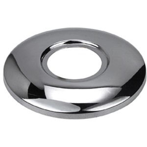 Rosetta a cerniera cromata per rubinetti, finitura lucida.