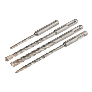 Set di punte per trapano LUX SDS-Plus, 4 pezzi, misure 5 mm - 10 mm per cemento, pietra e muratura.