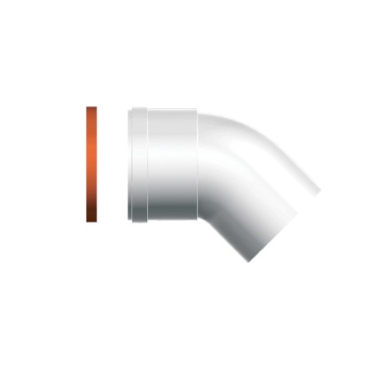 Curva 45° caldaia Ariston maschio/femmina Ø 80 mm