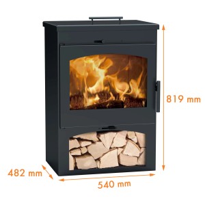 Stufa a legna in acciaio Bristol 5 Ecodesign 7,8 kw nero metallico