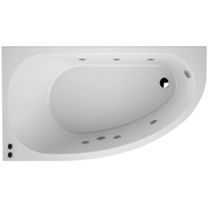 Vasca idromassaggio t.b.t. bianca vista dall'alto, con getti.