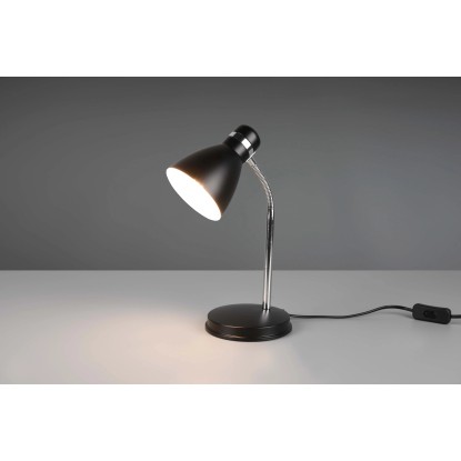 Lampada da tavolo Harvey H 33 cm nero e cromo