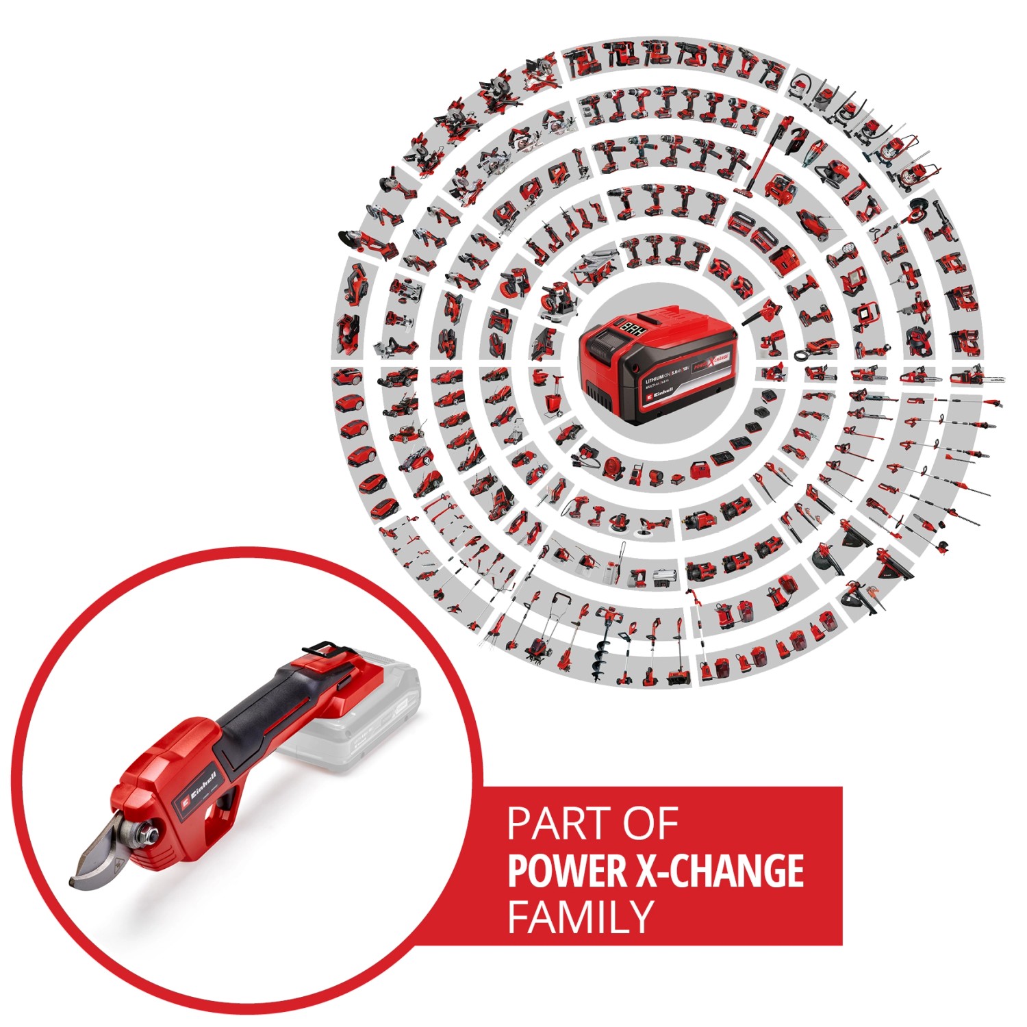 Einhell GE-LS 18 Li-Solo potatore a batteria, cesoie da giardino con batteria Power X-Change.