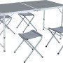 Tavolo pieghevole campeggio Burroway in allu grigio 120x60x55/61.5/70 cm