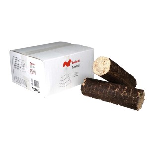 t.b.t. Bricchetti di legno in scatola, combustibile per camino e stufa.