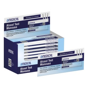 Test alcolico monouso per auto in confezione dispenser.
