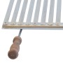 Griglia per barbecue con manico in legno, accessorio per barbecue.