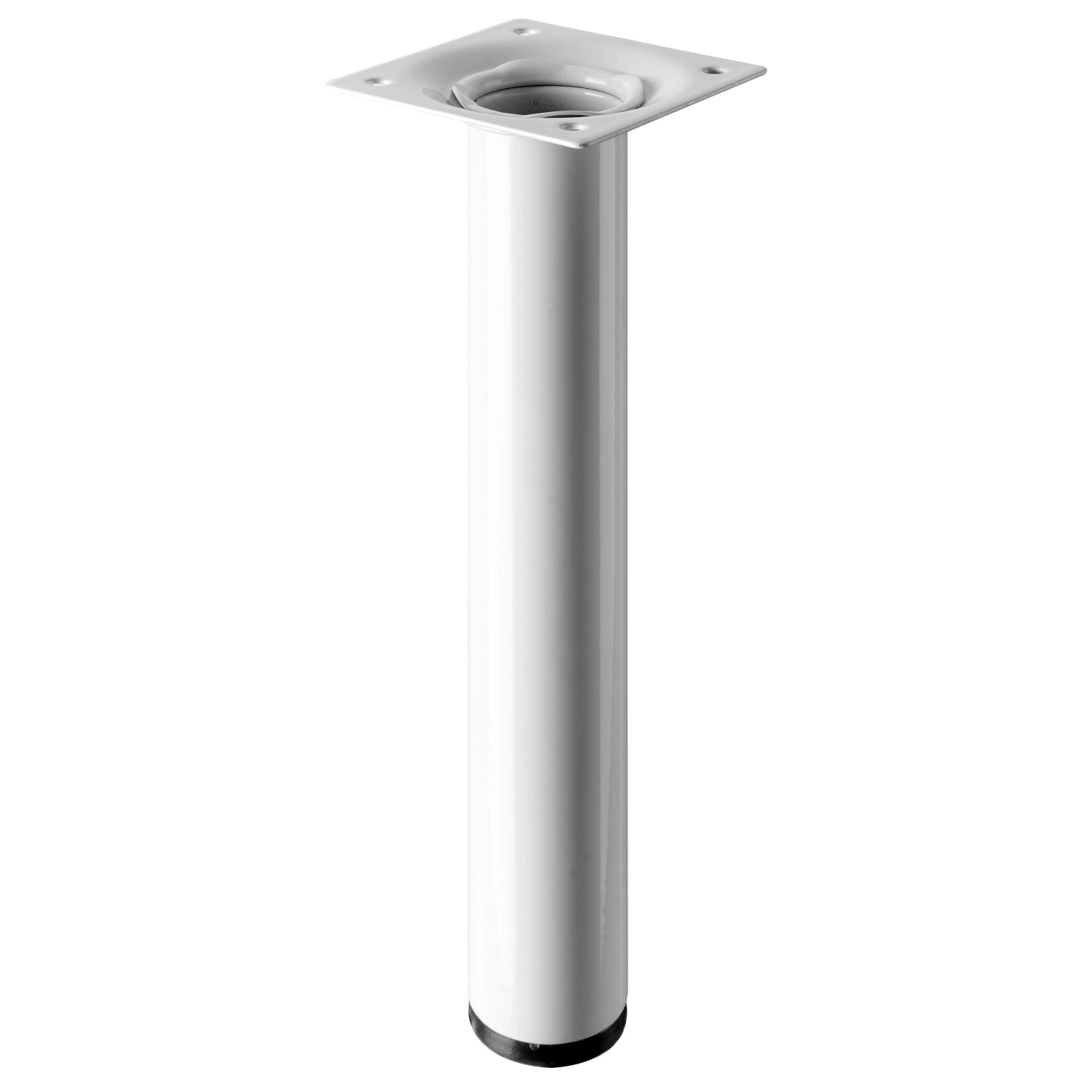 Gamba per tavolo Hettich bianca, alta 200 mm, Ø 30 mm, per costruzione mobili.