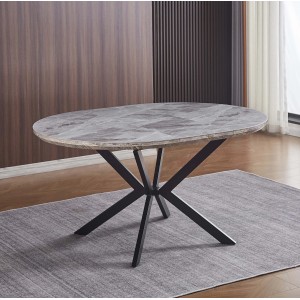 Tavolo rotondo allungabile da pranzo Evelina grigio pietra 120x120x76 cm
