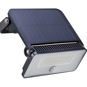 Lampada da parete solare a LED nera con sensore PIR, 8W, 1000 lumen per esterni.