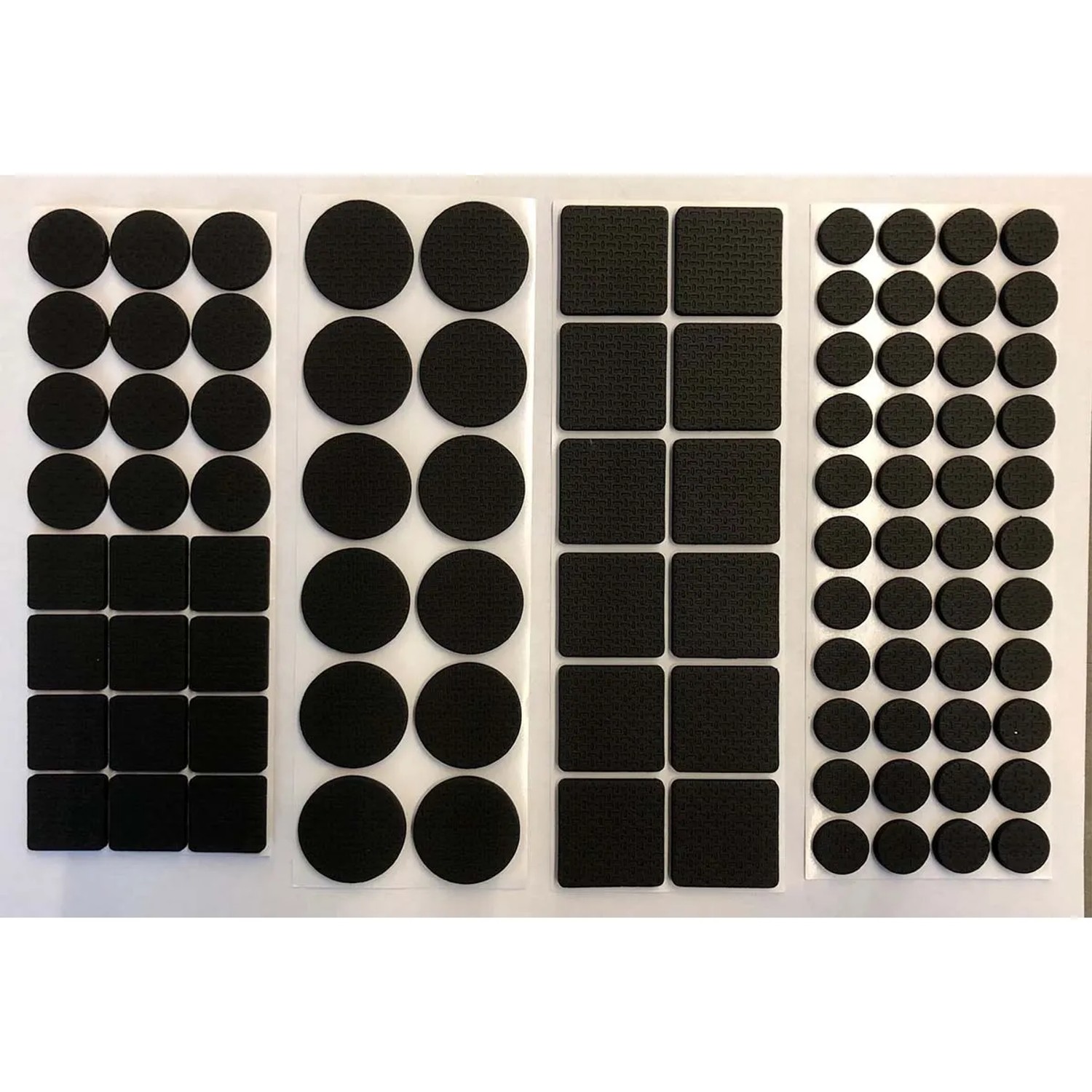 t.b.t. cuscinetti neri, varie forme per accessori lavatrice.