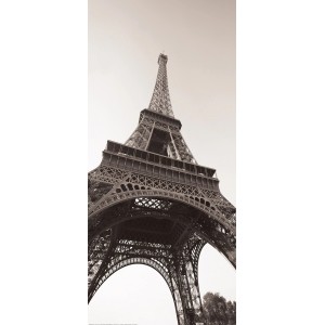 Carta da parati per porta Eurographics: Torre Eiffel a Parigi, effetto seppia. Fotomurale per un ambiente speciale.