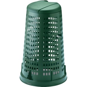 Compostiera t.b.t. verde con aperture quadrate.