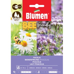 Miscela di semi per api Blumen con margherite e facelia per un giardino amico delle api.