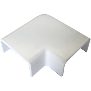 Angolo bianco a 90 gradi per cavi per locali umidi, t.b.t.