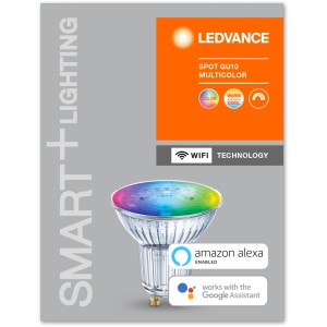 Lampada riflettore LED Ledvance Smart+ WiFi PAR16 GU10 con cambio colore e controllo smart.