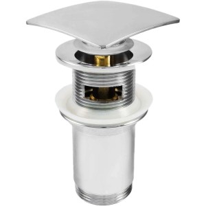 Piletta universale quadrata Click-Clack per lavabo e bidet metallo cromo