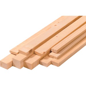 Listelli in legno grezzo, colore legno chiaro, varie dimensioni.