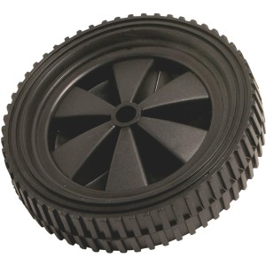 Ruota leggera nera con cerchio in plastica e battistrada a tasselli, Ø 150 mm, portata 25 kg.