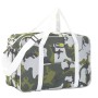 Borsa da campeggio t.b.t. con motivo mimetico e manici bianchi.
