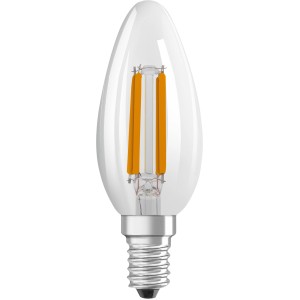 Lampadina LED Osram E14 a forma di candela, 2.5W, 470lm, luce bianca calda. LED a risparmio energetico per attacco E14.