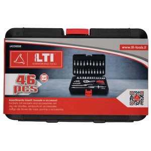 t.b.t. Set di attrezzi con inserti e accessori in valigetta.