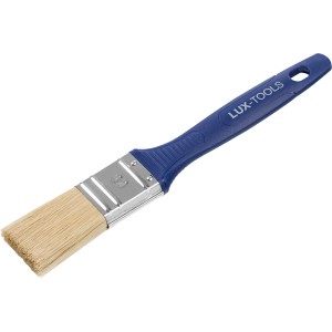 Set di pennelli piatti LUX, 3 pennelli di diverse dimensioni, manici blu.