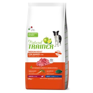Natural Trainer cibo secco per cani Medium/Adult con manzo e riso, 12kg.