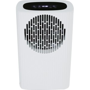 Deumidificatore bianco LEF-205-40 con sfiato rotondo e display digitale.