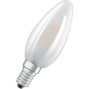 Lampadina LED E14 a forma di candela, 2,5 W, bianco caldo, 250 lm, 10 x 3,5 cm.