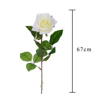 Rosa artificiale bianca decorativa (67cm) come decorazione duratura per la stanza.