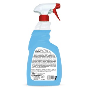 Detergente t.b.t. in flacone spray per diverse superfici.