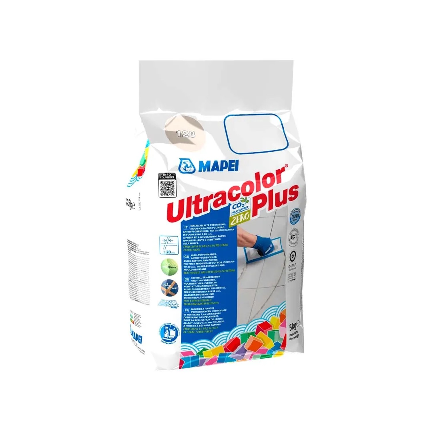 Stucco per fughe Mapei Ultracolor Plus, in sacco. Adatto per la stuccatura di piastrelle.