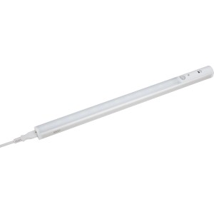 Faretto LED t.b.t. bianco con sensore di movimento e connessione via cavo.