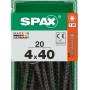 Viti universali Spax, zincate, 4x40mm, nere, confezione da 20 pezzi.
