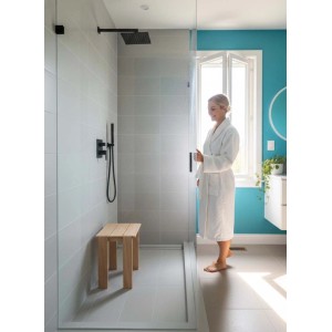 Sgabello bagno in massello di larice