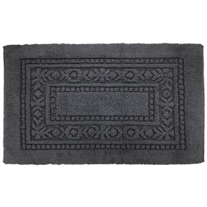 Tappeto da bagno t.b.t. grigio con motivo floreale.