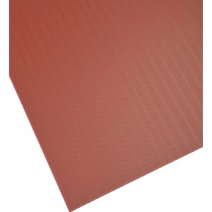 Pannello in plastica t.b.t., color terracotta, per coperture e rivestimenti murali.