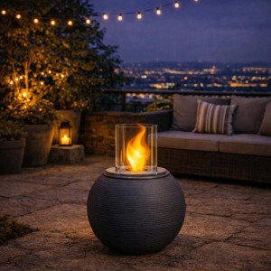 Camino a bioetanolo giardino Divina Fire Botticelli 3,4 kW Ø40xH54 cm grigio