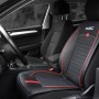 Coprisedile auto nero con dettagli rossi e logo WRC per interni auto.