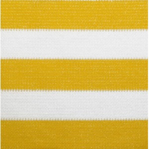 Frangivista per balcone giallo-bianco (90x500cm) in HDPE, ideale come protezione da vento e sguardi.